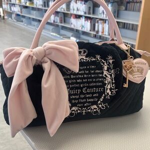 Juicy Couture Black Satchel with Pink Bow